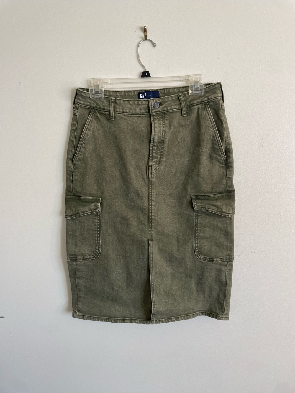 GAP denim cargo skirt